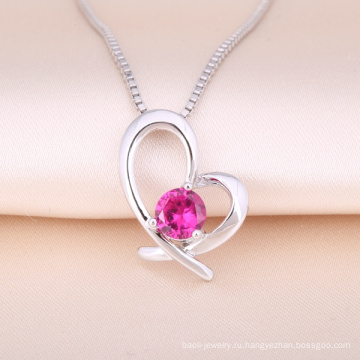2018 трендовые изделия стерлингового серебра цирконий в форме сердца кулон ожерелья